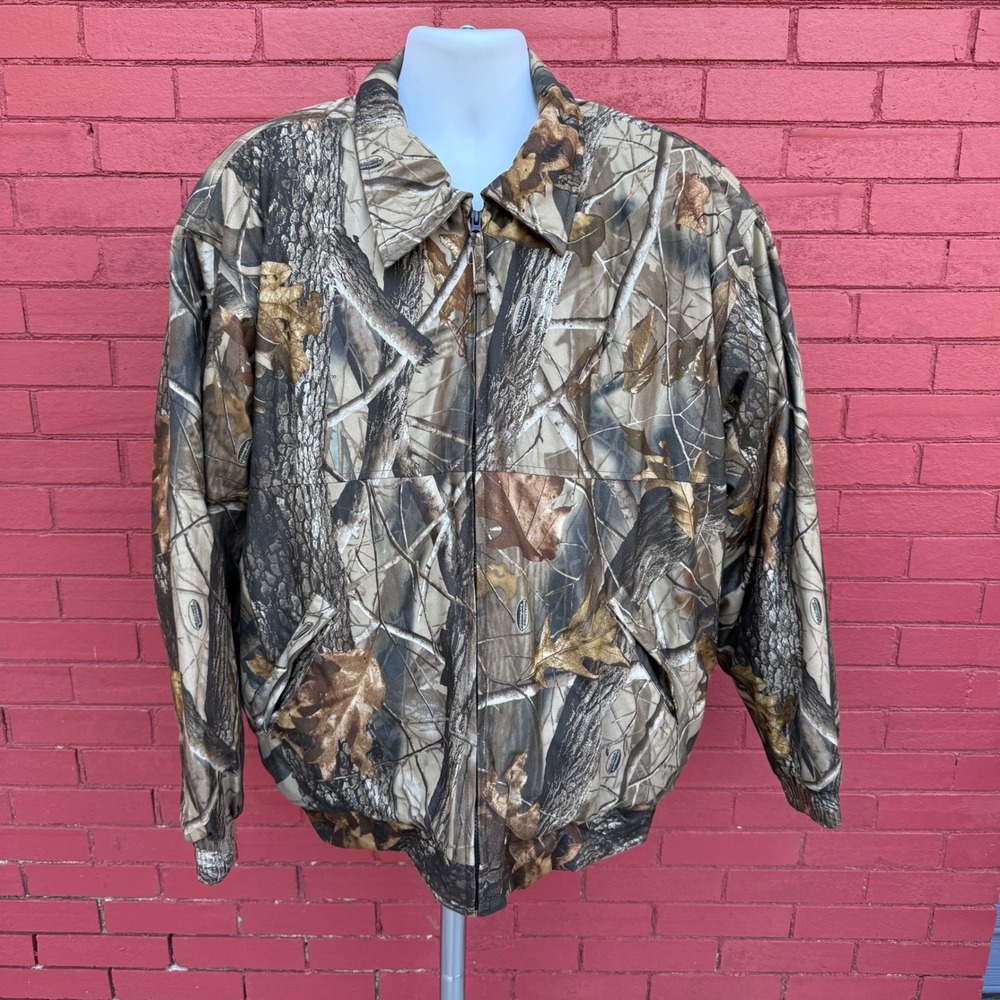 Vtg Game Winner Mens 2XL Realtree Camo Jacket Waterproof Lined‎ Hunting Outdoor